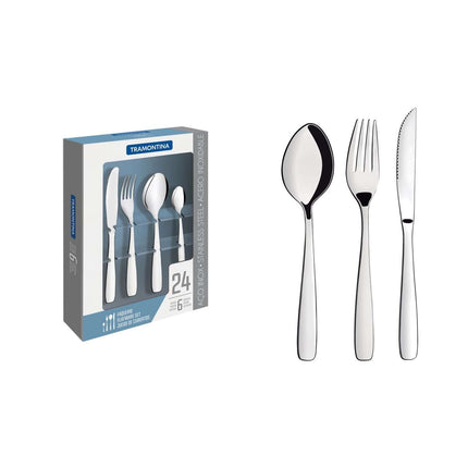 Tramontina Stainless Steel 24 Pcs. Cutlery Set - Tramontina Store UK