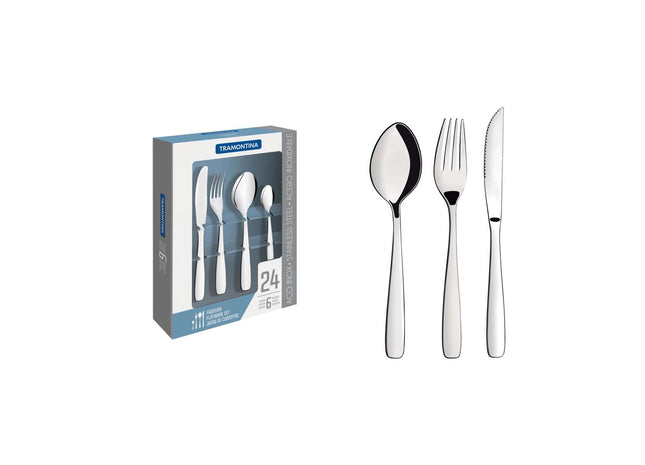 Tramontina Stainless Steel 24 Pcs. Cutlery Set