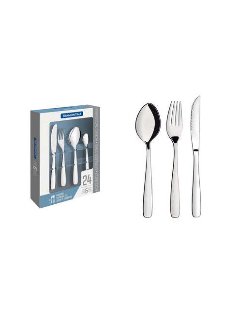 Tramontina Stainless Steel 24 Pcs. Cutlery Set - Tramontina Store UK