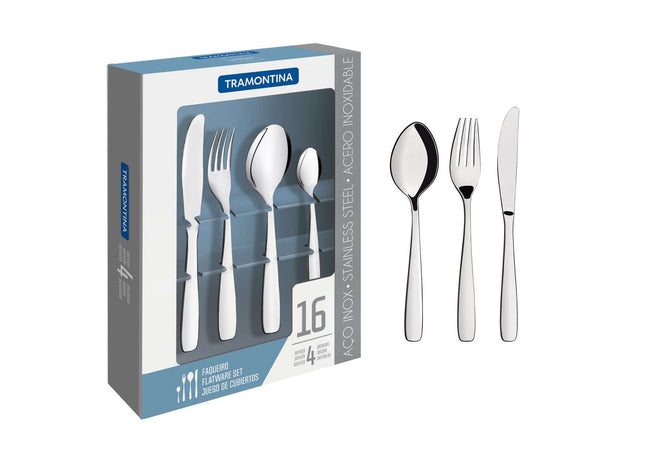 Tramontina Stainless Steel 16 Pcs. Cutlery Set
