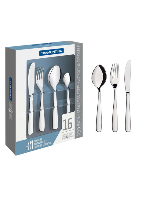 Tramontina Stainless Steel 16 Pcs. Cutlery Set - Tramontina Store UK