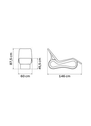 Tramontina Octo Polyethylene Sun Lounger (Grey) - Tramontina Store UK