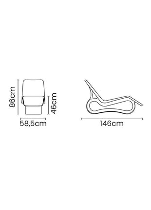 Tramontina Octo Polyethylene Sun Lounger (White) - Tramontina Store UK