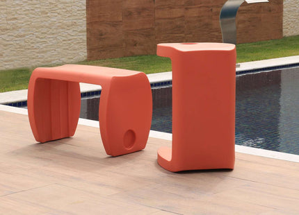 Tramontina Vira Polyethylene Side Table/Stool (Orange)
