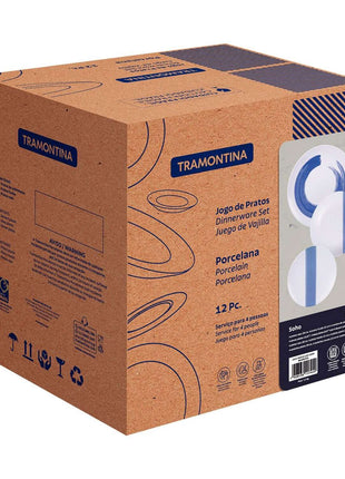 Tramontina Soho 12 Pcs. Fine Porcelain Plate Set - Tramontina Store UK