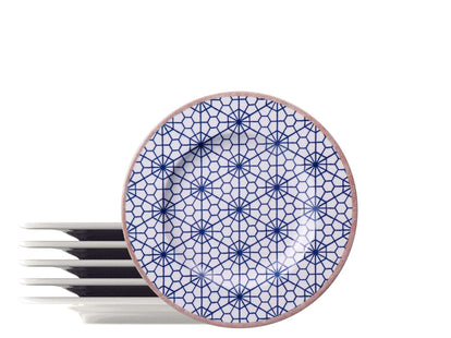 Tramontina Abstratta 6 Pcs. Fine Porcelain Side Plate Set 21 cm