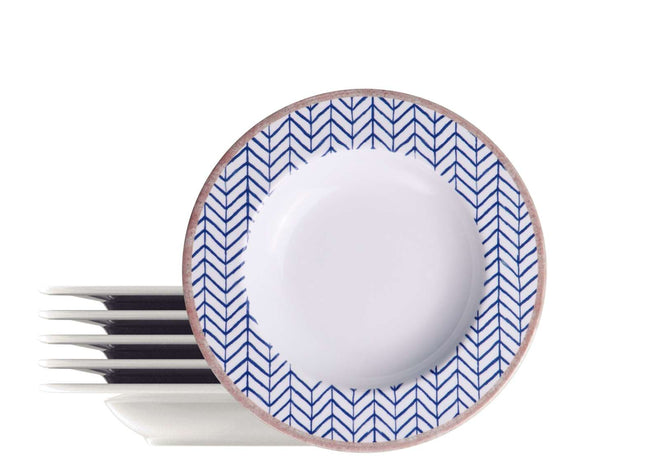 Tramontina Abstratta 6 Pcs. Fine Porcelain Deep Plate Set 23 cm