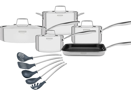 Tramontina 10 Pcs. 3-Ply Cookware and Utensil Set