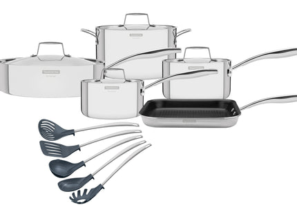 Tramontina 10 Pcs. 3-Ply Cookware and Utensil Set - Tramontina Store