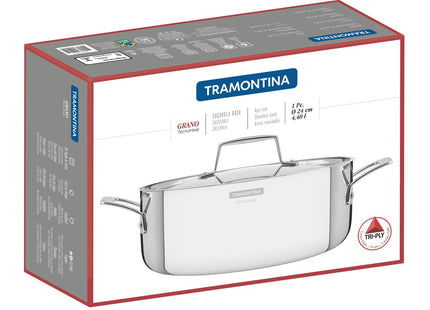 Tramontina 3-Ply Stainless Steel Casserole 24cm (4.4l) Tramontina Store