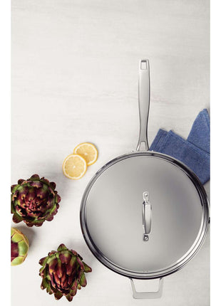 Tramontina 3-Ply Stainless Steel Frying Pan with lid 30cm (5.6l) - Tramontina Store UK