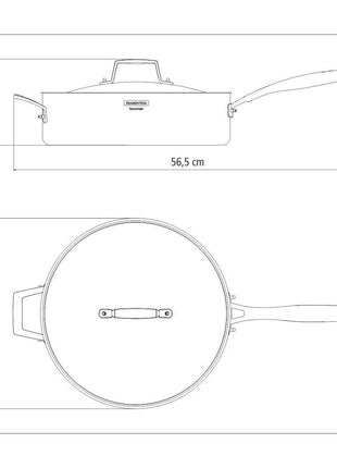 Tramontina 3-Ply Stainless Steel Frying Pan with lid 30cm (5.6l) - Tramontina Store UK